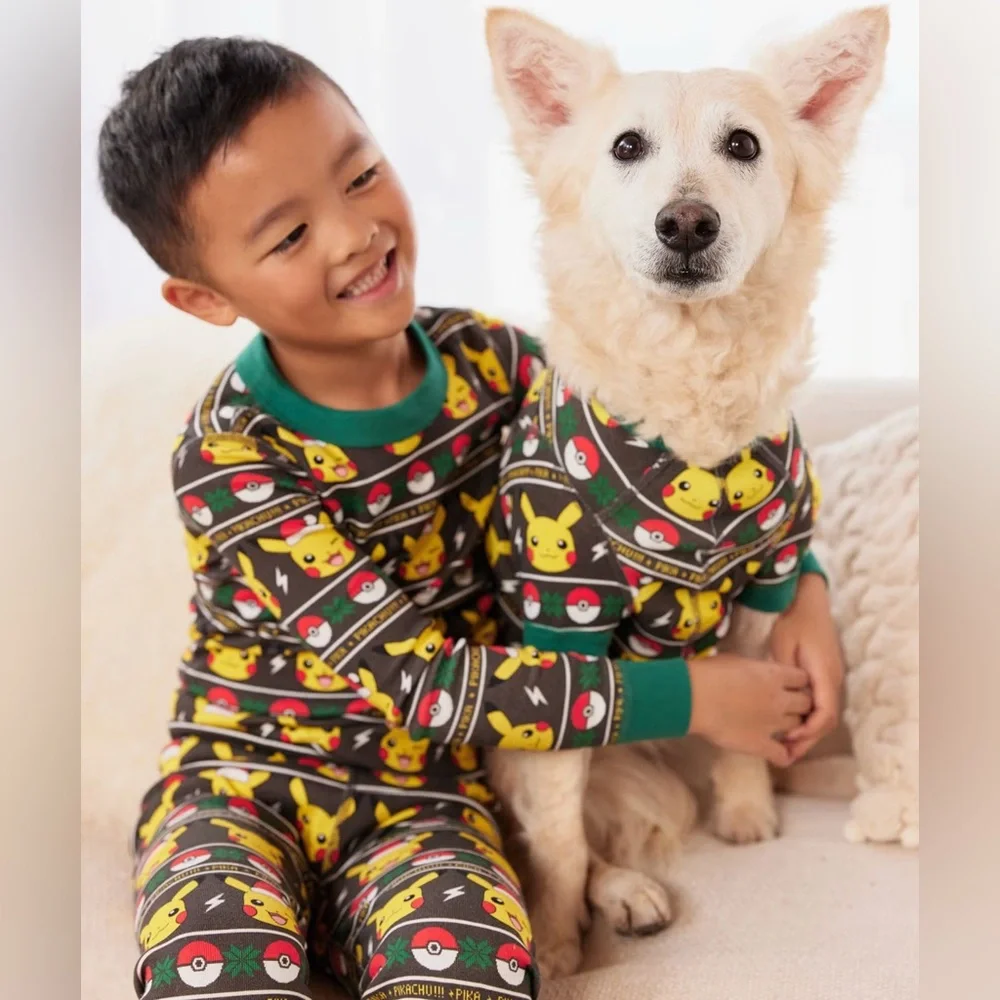 Hanna‎ Andersson Kids Pokemon Holiday Christmas 2-Piece Pajama Set Size 12
